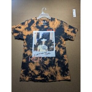 H.E.R. I Used to Know Her Tour T-Shirt Medium Orange Black Tie Dye Graphic Tee